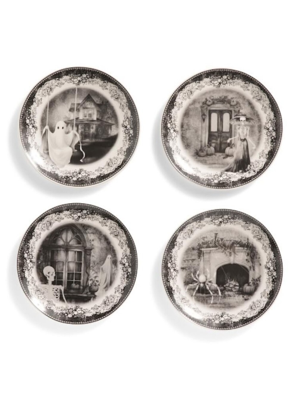 Set of 4 Eaton Fine Dining Halloween Salad/Dessert/Appetizer Plates